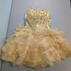 May Queen Couture cupcake Cocktail Dress vintage lace up back 6 sequins prom for